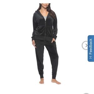 New Felina Women's Black Velour Tracksuit L